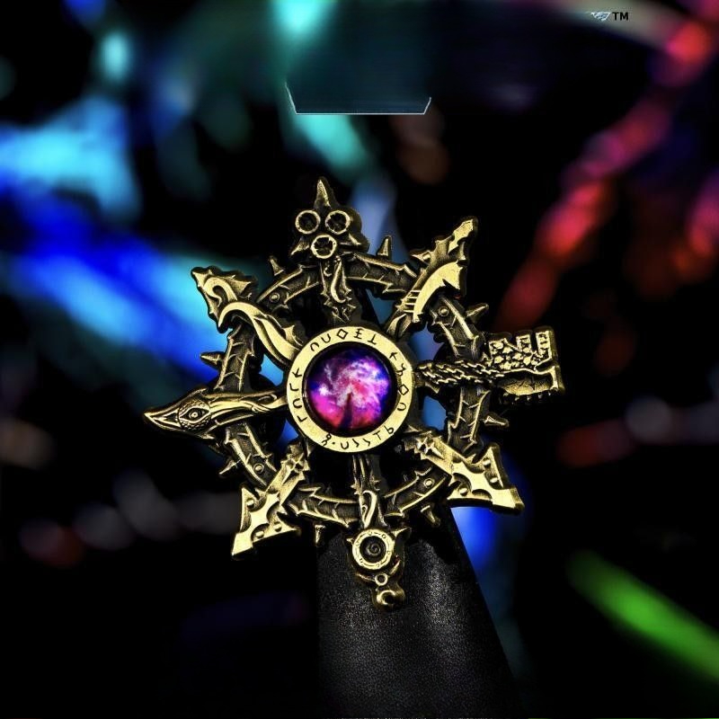 Collectible Vintage Brooches - Vintage Gothic Pentagram Inlaid Purple Crystal
