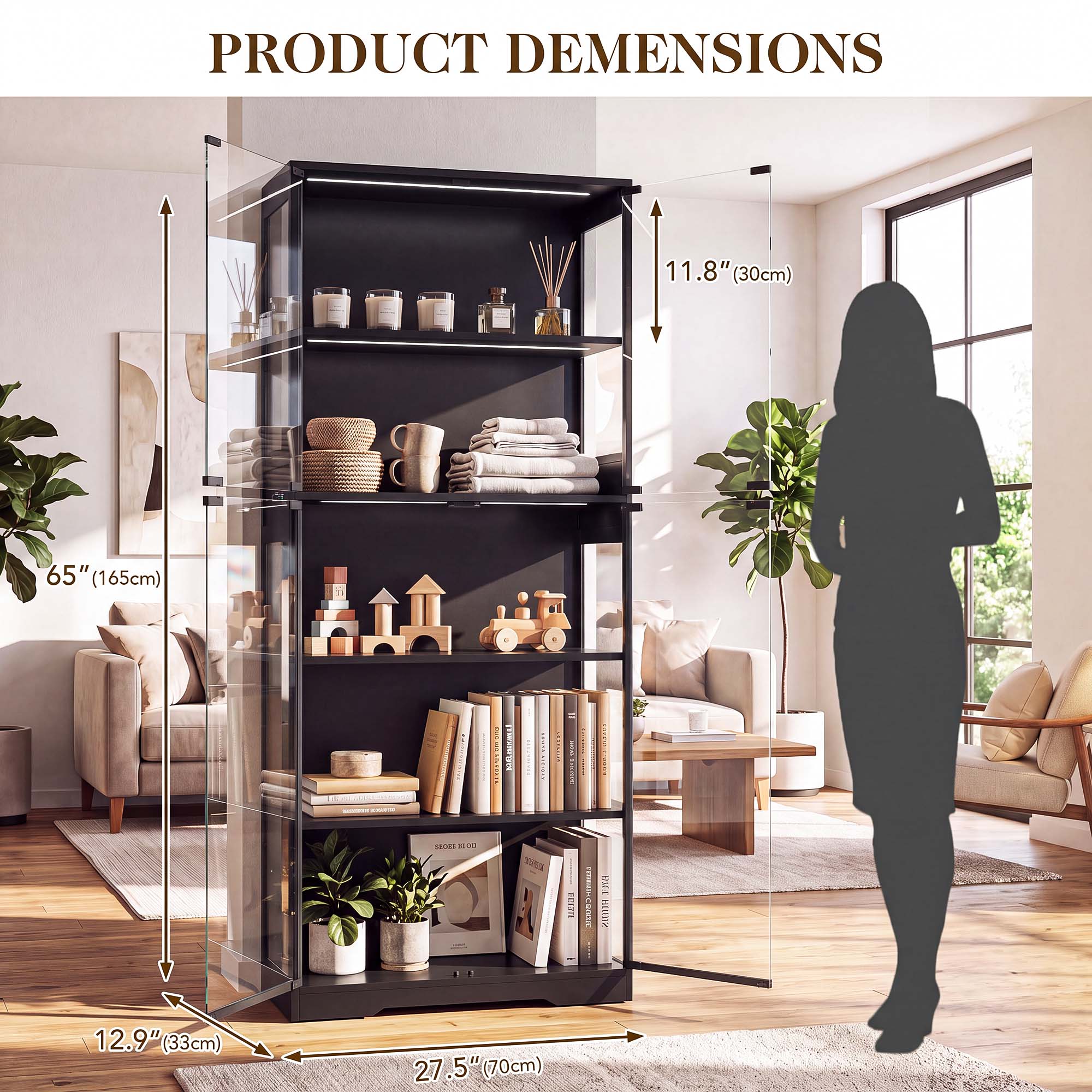 TCGBKAF 5‑Tier Display Cabinet - огляд і ціна Collectible & Vintage Dolls For Halloween