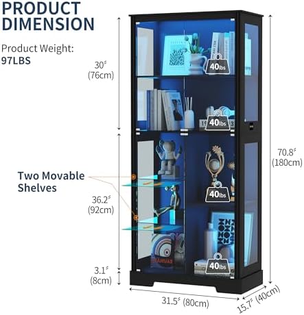 71'' Display Cabinet with 5-Ti - огляд і ціна Collectible & Vintage Dolls For Halloween