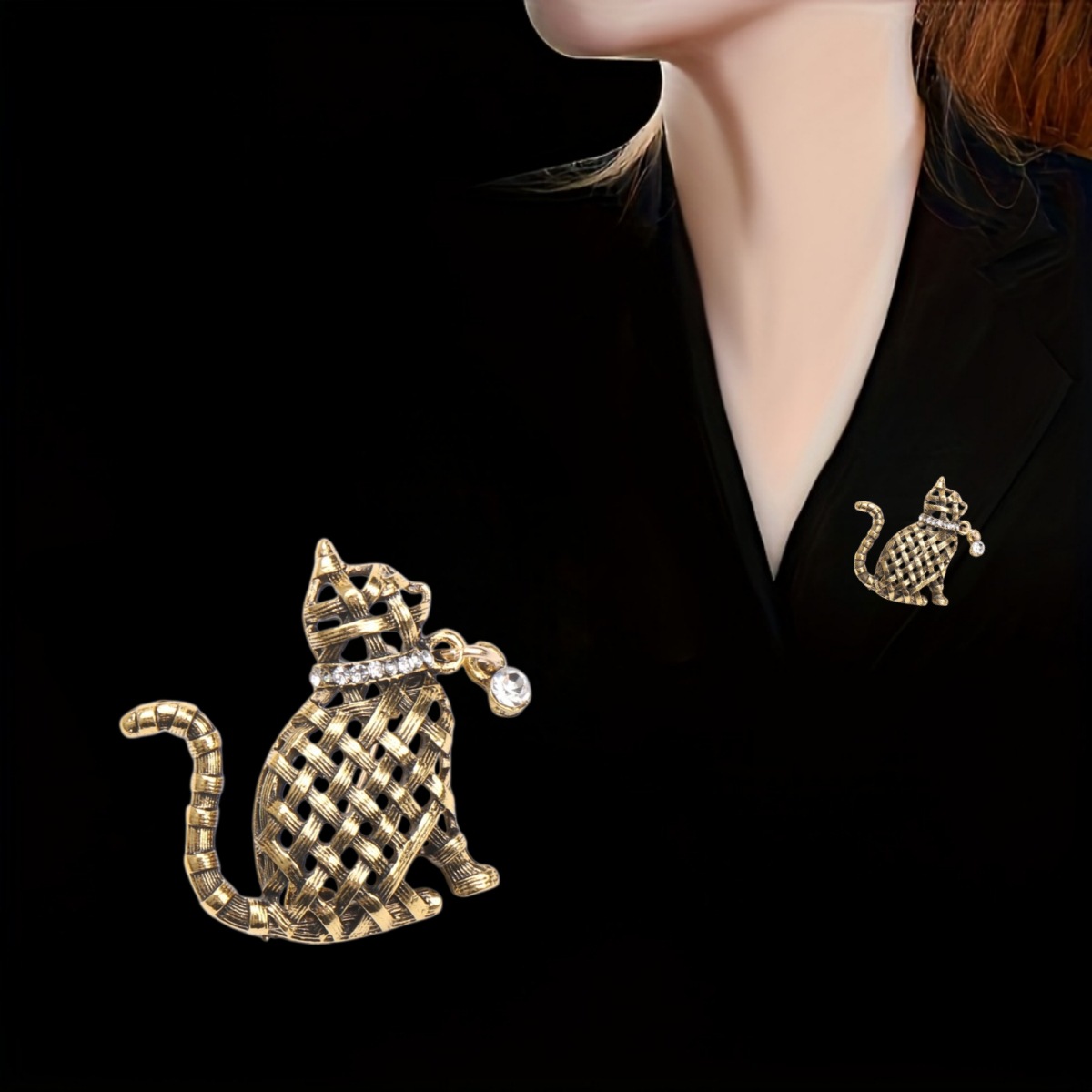 Ornate Woven Cat Brooch Collec - огляд і ціна Collectible Vintage Brooches
