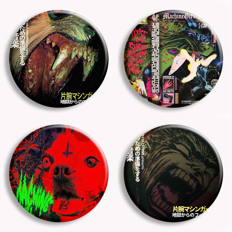 Machine Girl Wlfgrl Button Pin - огляд і ціна Collectible Vintage Brooches