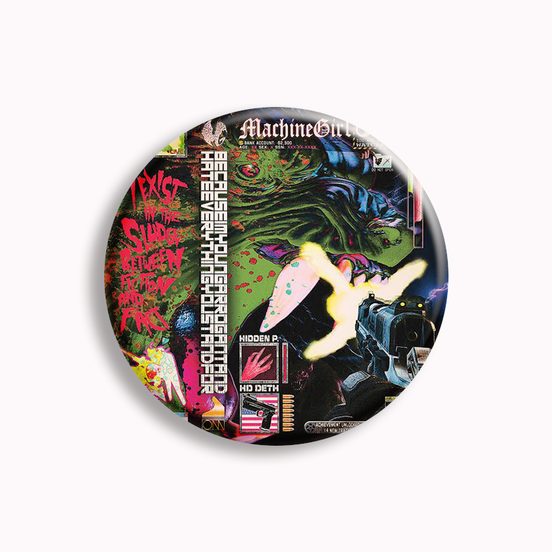 Machine Girl Wlfgrl Button Pin - огляд і ціна Collectible Vintage Brooches