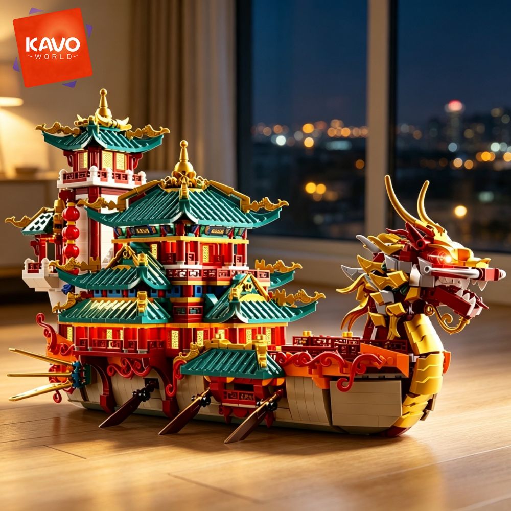 KAVOWORLD 2453pcs Dragon Boat  - огляд і ціна Vintage Toys Collector
